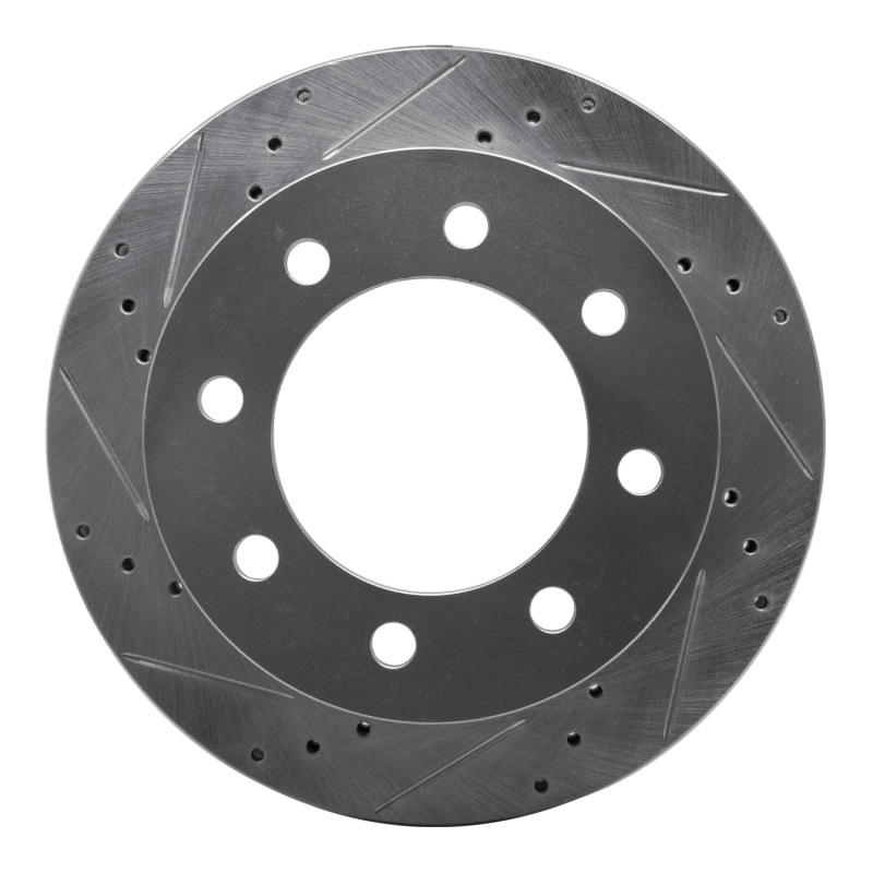 Dodge Ram 3500 Brake Rotor (1) - Front Left - R1 Concepts - Drilled & Slotted - Silver - `00-`02